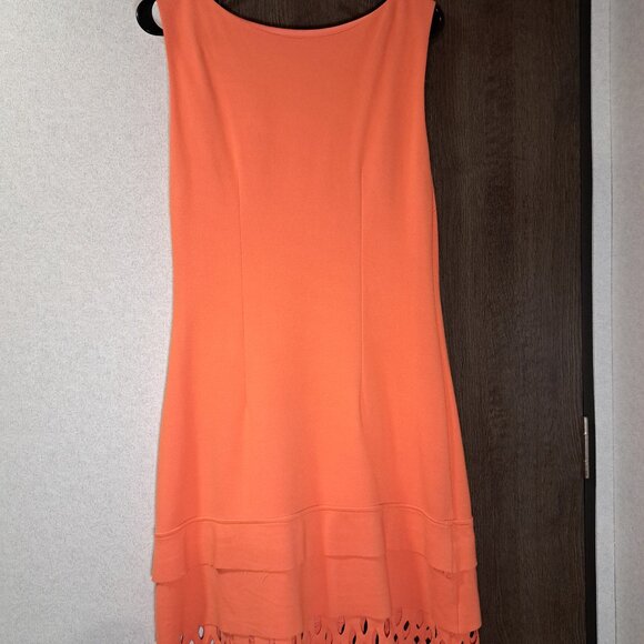 Joseph Ribkoff Short Sheath Coral Orange Polyester Blend Dress - Picture 2 of 4